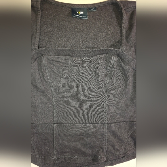 Maeve Peasant Square Neck Corset Cut Frwnch Terey Sweatshirt Anthropologie - Picture 3 of 8